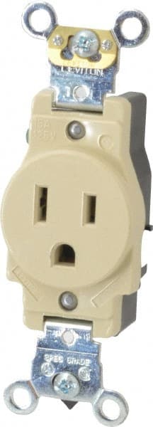 Straight Blade Single Receptacle: NEMA 5-15R, 15 Amps, Self-Grounding MPN:5261-I