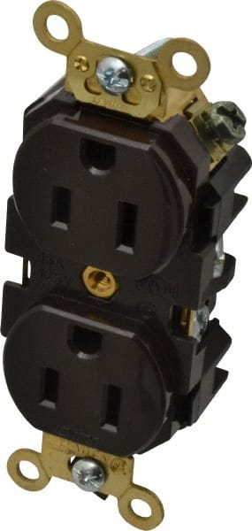 Straight Blade Duplex Receptacle: NEMA 5-15R, 15 Amps, Self-Grounding MPN:5262