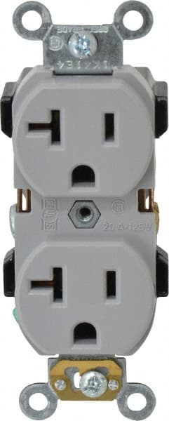 Straight Blade Duplex Receptacle: NEMA 5-20R, 20 Amps, Self-Grounding MPN:5352-GY