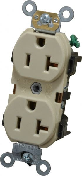 Straight Blade Duplex Receptacle: NEMA 5-20R, 20 Amps, Self-Grounding MPN:5352-I