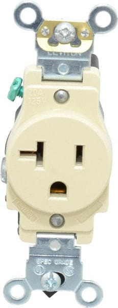 Straight Blade Single Receptacle: NEMA 5-20R, 20 Amps, Self-Grounding MPN:5361-I