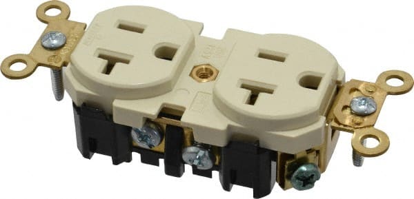 Straight Blade Duplex Receptacle: NEMA 5-20R, 20 Amps, Self-Grounding MPN:5362-I