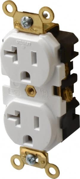 Straight Blade Duplex Receptacle: NEMA 5-20R, 20 Amps, Self-Grounding MPN:5362-W