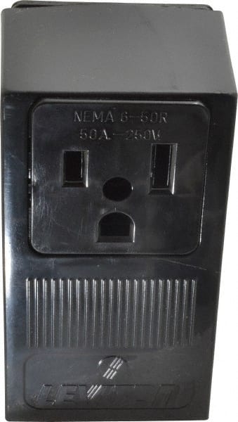 Straight Blade Single Receptacle: NEMA 6-50R, 50 Amps, Self-Grounding MPN:5378