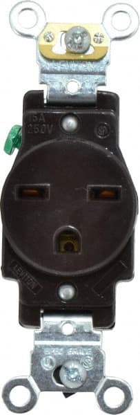 Straight Blade Single Receptacle: NEMA 6-15R, 15 Amps, Self-Grounding MPN:5661