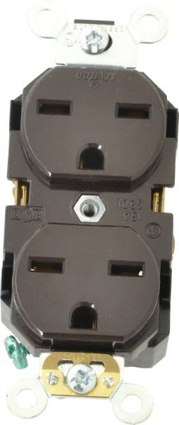 Straight Blade Duplex Receptacle: NEMA 6-15R, 15 Amps, Self-Grounding MPN:5662