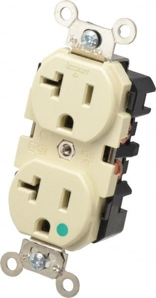 Straight Blade Duplex Receptacle: NEMA 5-20R, 20 Amps, Self-Grounding MPN:8300-I