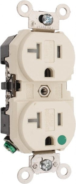 Straight Blade Duplex Receptacle: NEMA 5-20R, 20 Amps, Self-Grounding MPN:8300-SGI