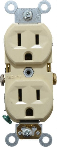 Straight Blade Duplex Receptacle: NEMA 5-15R, 15 Amps, Self-Grounding MPN:BR15-I