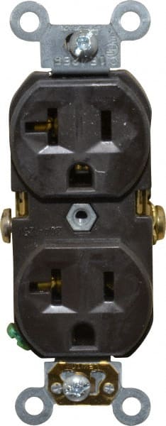 125 VAC 20A NEMA 5-20R Specification Grade Brown Straight Blade Duplex Receptacle MPN:BR20