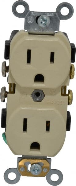 Straight Blade Duplex Receptacle: NEMA 5-15R, 15 Amps, Self-Grounding MPN:CR15-I