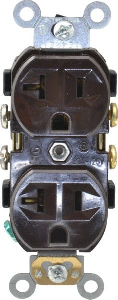 Straight Blade Duplex Receptacle: NEMA 5-20R, 20 Amps, Self-Grounding MPN:CR20