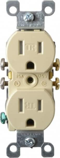 Straight Blade Duplex Receptacle: NEMA 5-15R, 15 Amps, Self-Grounding MPN:T5320-I