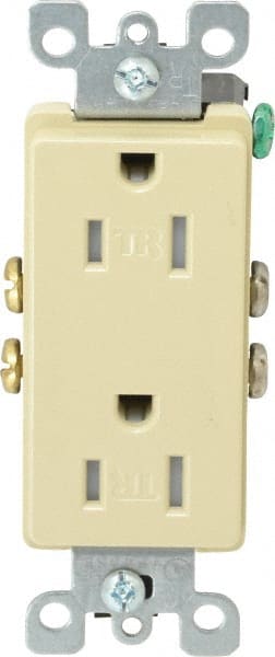 Straight Blade Duplex Receptacle: NEMA 5-15R, 15 Amps, Self-Grounding MPN:T5325-I