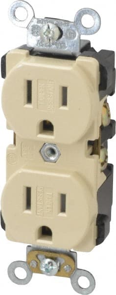 Straight Blade Duplex Receptacle: NEMA 5-15R, 15 Amps, Self-Grounding MPN:TBR15-I