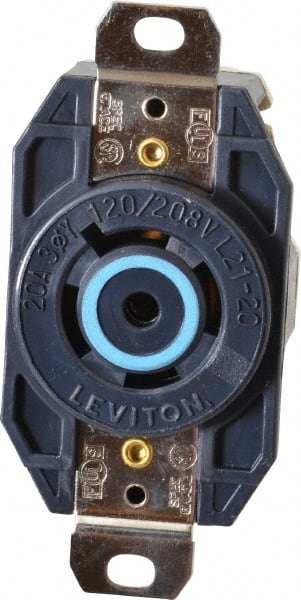 120/208 VAC, 20 Amp, L21-20R NEMA, Self Grounding Receptacle MPN:2510