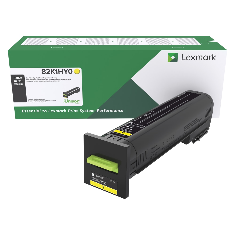 Lexmark 82K1HY0 Yellow High Yield Return Program Toner Cartridge MPN:82K1HY0