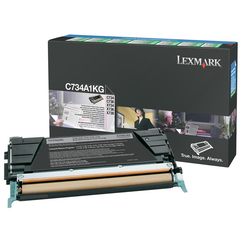 Lexmark C734A1KG Black Return Toner Cartridge MPN:C734A1KG