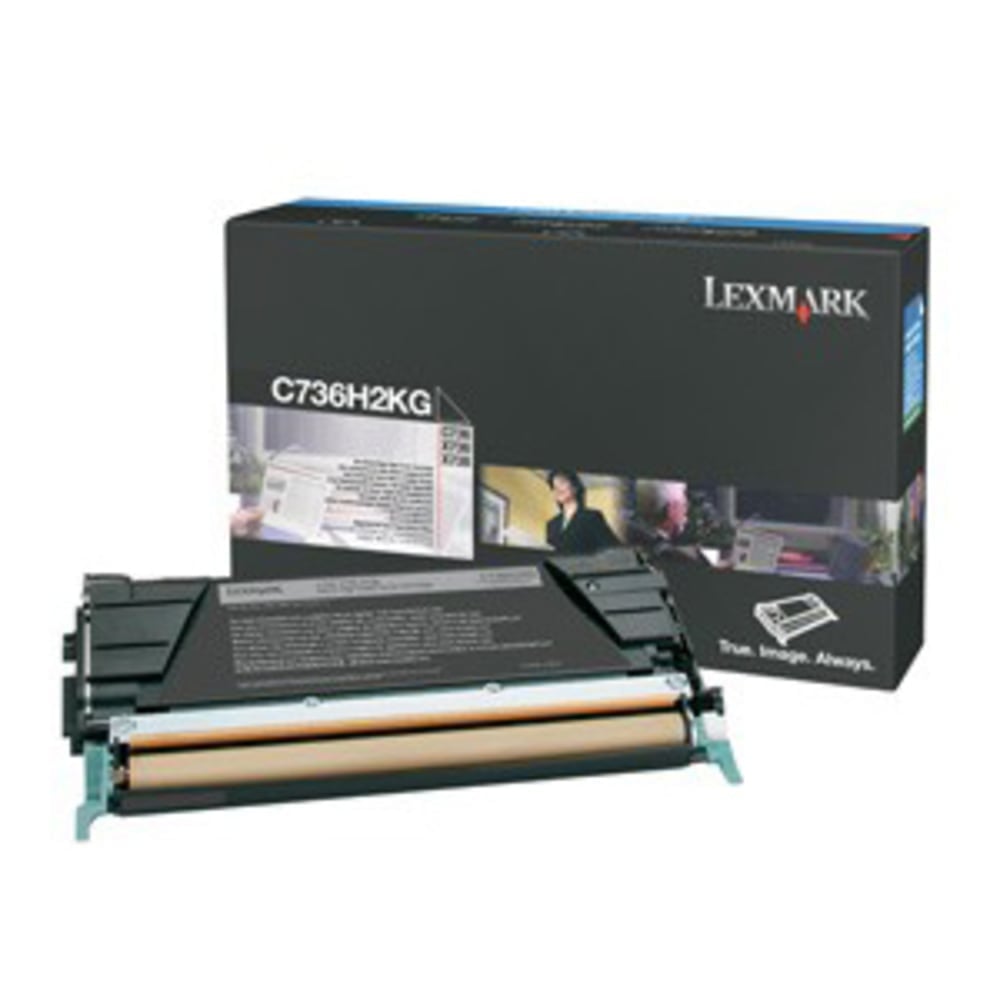 Lexmark Black High Yield Toner Cartridge - Laser - 12000 Page - Black MPN:C736H2KG