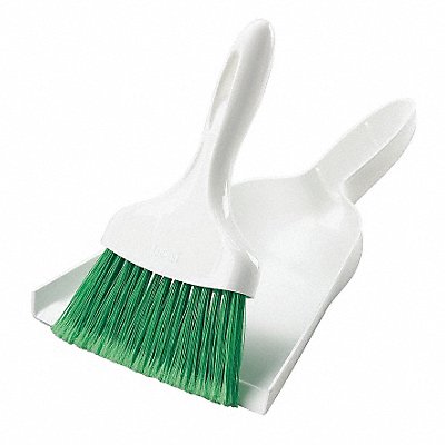 Whisk Broom w/ 10in Dust Pan White/Green MPN:1031