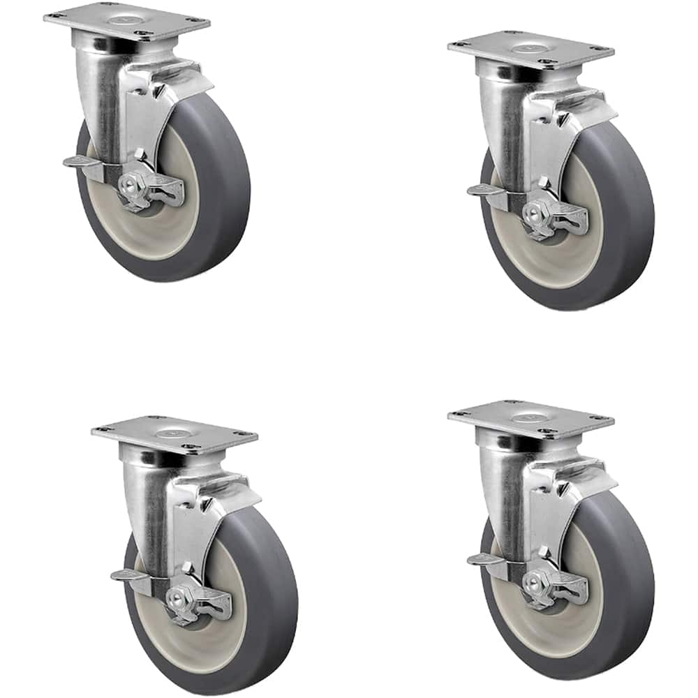 Swivel Top Plate Caster: Polyurethane, 5