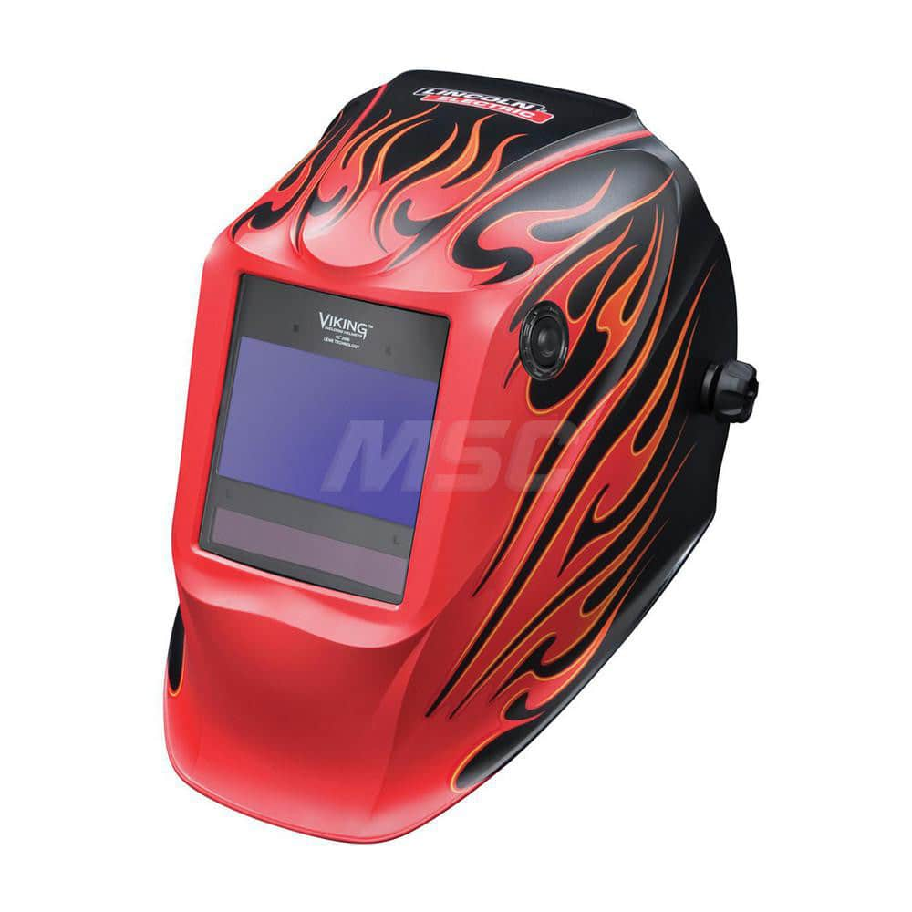 Welding Helmet: Red, Nylon, Shade 5 to 13, Ratchet Adjustment MPN:K3035-4