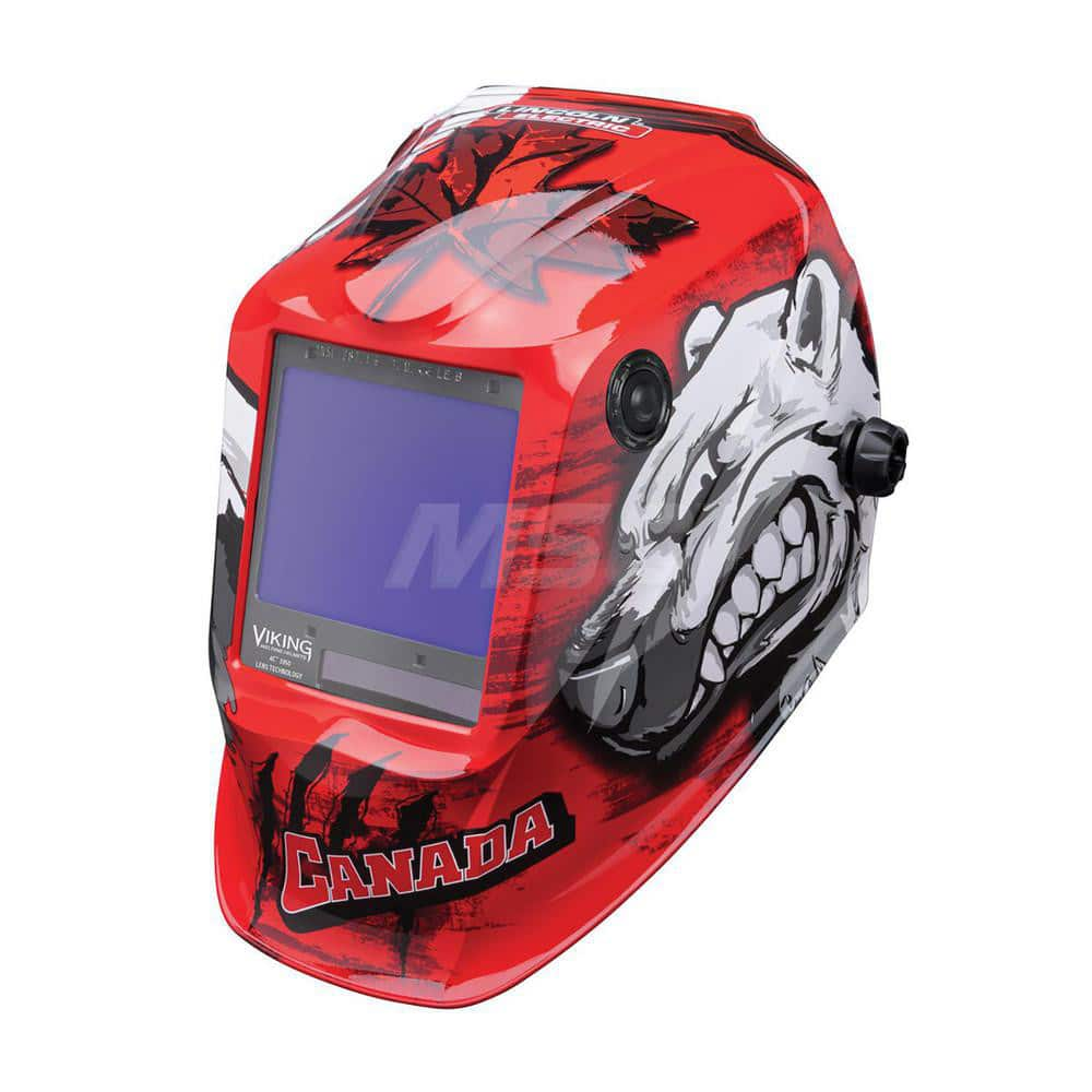 Welding Helmet: Red, Nylon, Shade 5 to 13, Ratchet Adjustment MPN:K3255-4