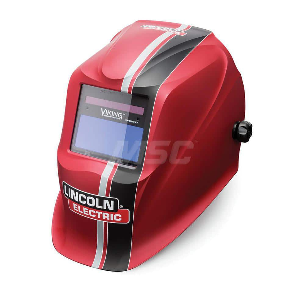 Welding Helmet: Red, Nylon, Shade 9 to 13, Ratchet Adjustment MPN:K3495-3