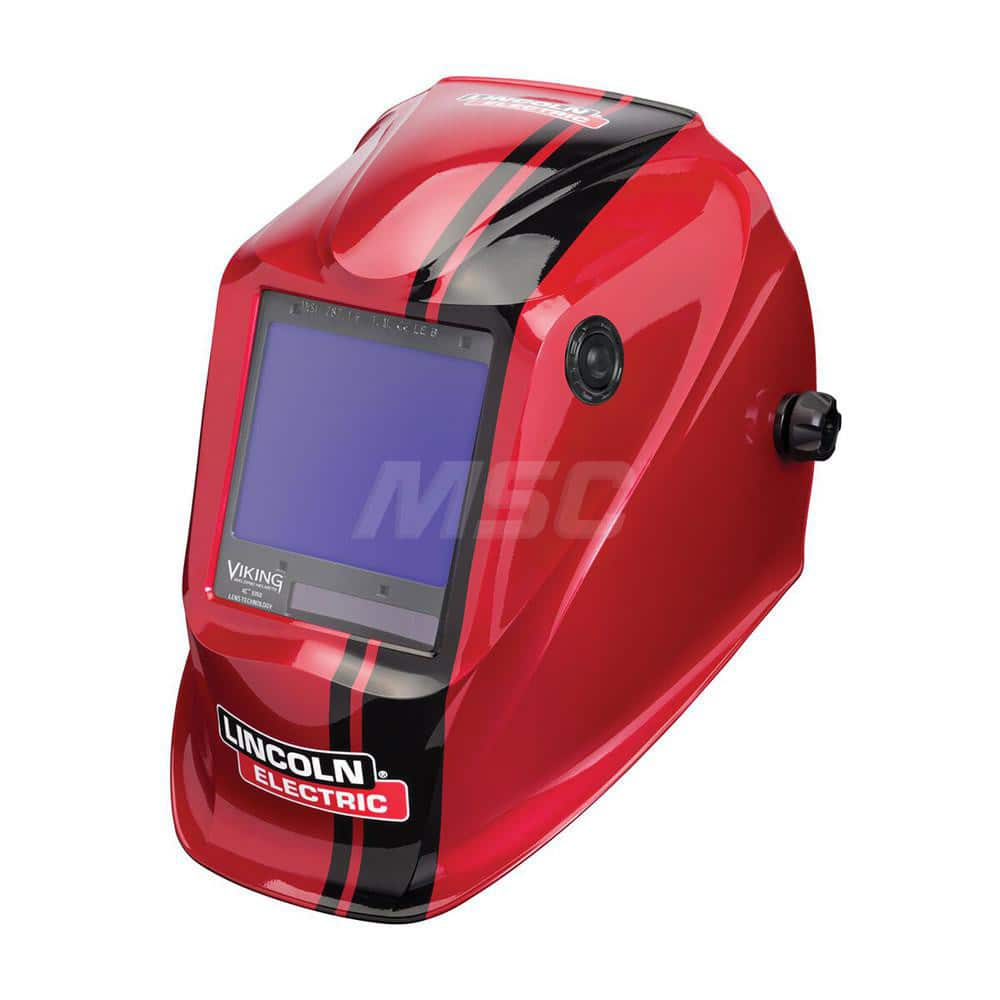 Welding Helmet: Red, Nylon, Shade 5 to 13, Ratchet Adjustment MPN:K4034-4