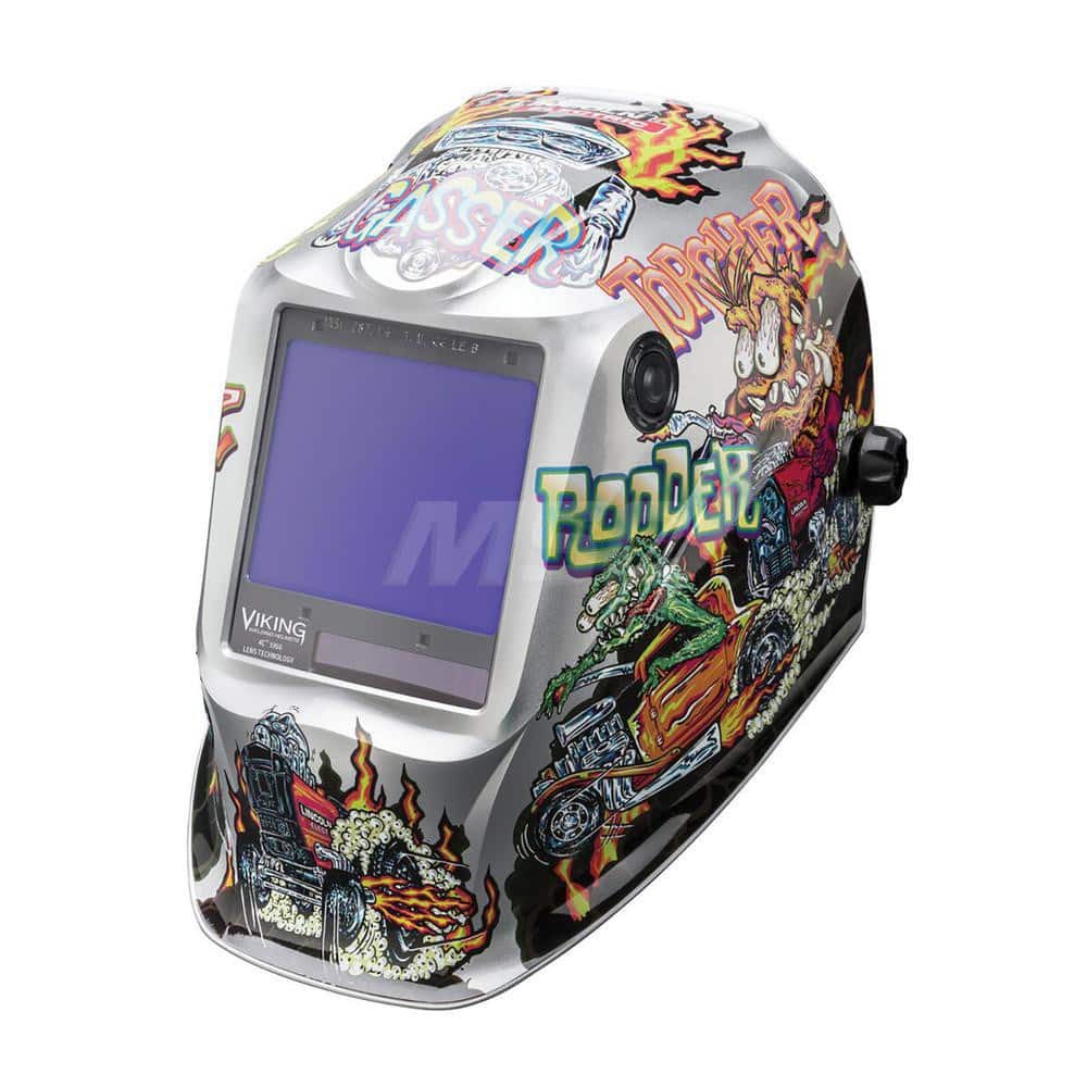 Welding Helmet: Silver, Nylon, Shade 5 to 13, Ratchet Adjustment MPN:K4440-4