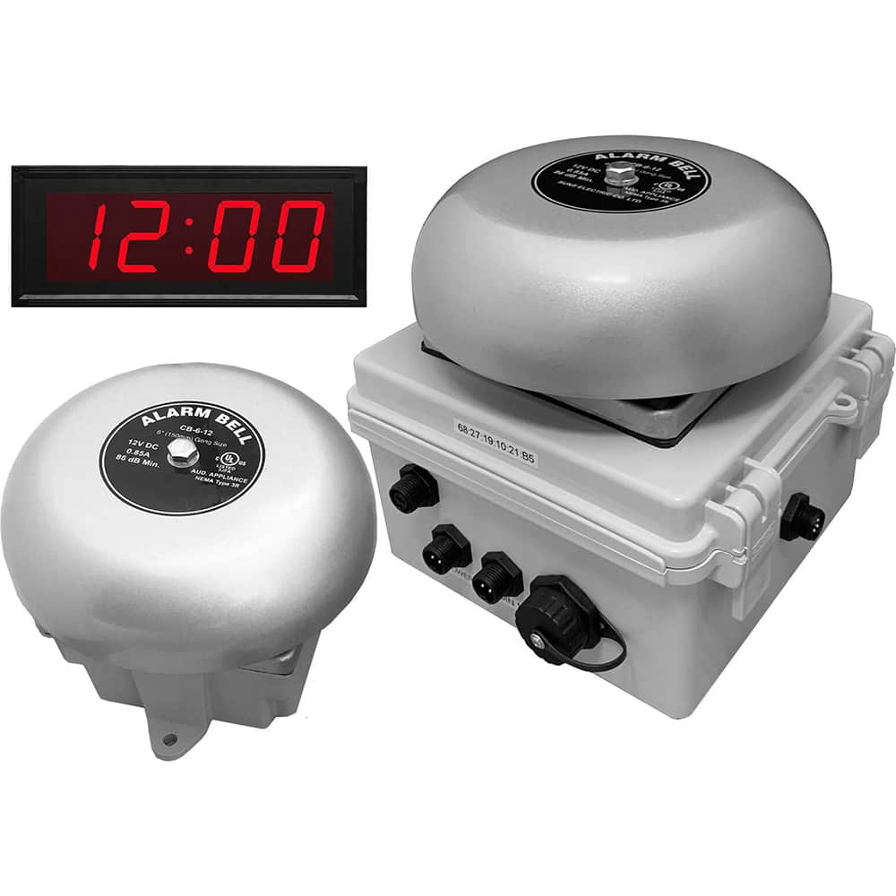 Bells, Horns & Sirens, Type: IP Bell Clock , Explosion Proof: No , Weatherproof: Yes , Vibrating: Yes , Voltage: 12V ac/Vdc  MPN:01-910-00034