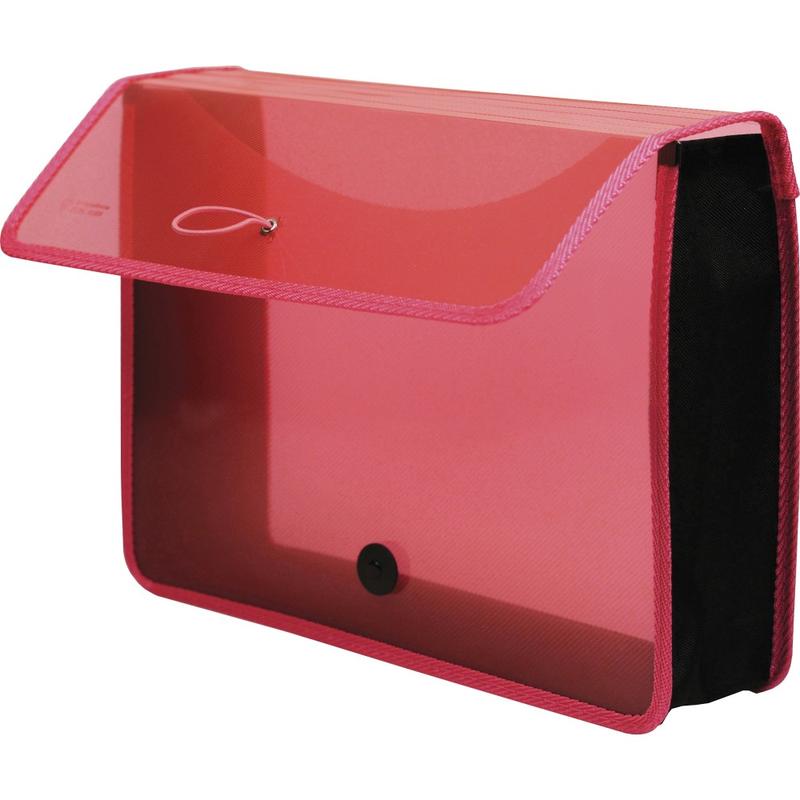 Lion EXPAND-N-FILE Letter File Wallet - 8 1/2in x 11in - 3in Expansion - Transparent Pink - 1 Each (Min Order Qty 7) MPN:48160PK