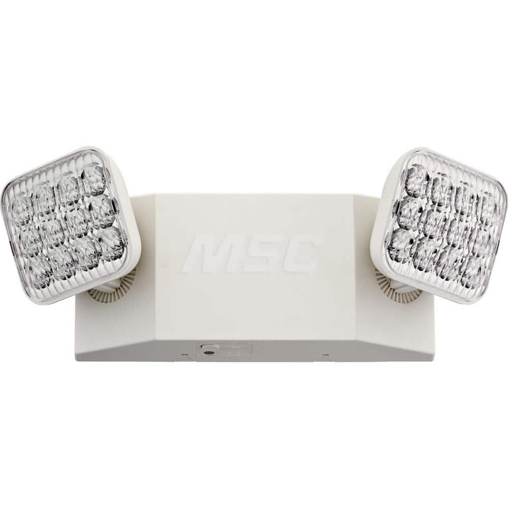 Combination Exit Signs, Mounting Type: Surface Mount, Wall Mount , Lamp Type: LED , Number of Heads: 2 , Battery Type: Nickel Cadmium , Housing Color: White  MPN:263X65