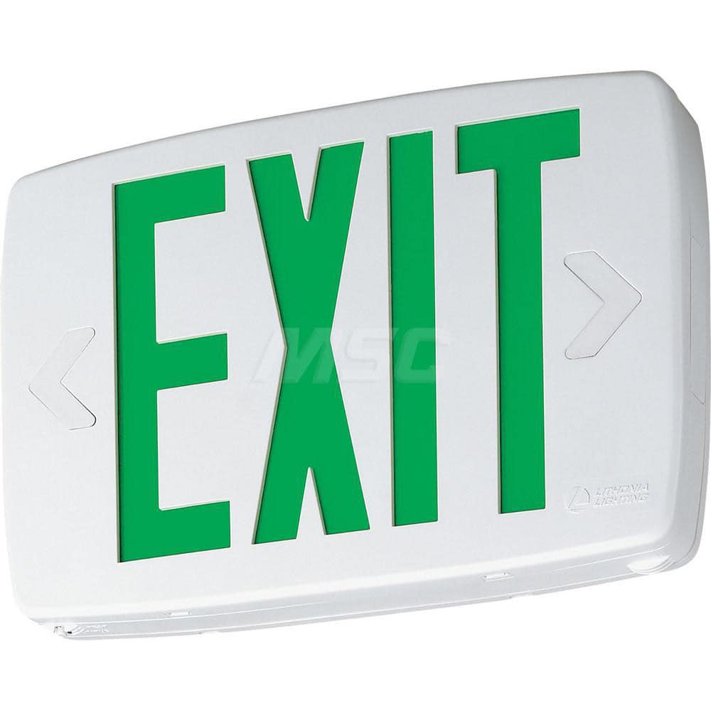 Combination Exit Signs, Mounting Type: Ceiling Mount, Surface Mount, Wall Mount , Number of Faces: 2 , Lamp Type: LED  MPN:388073