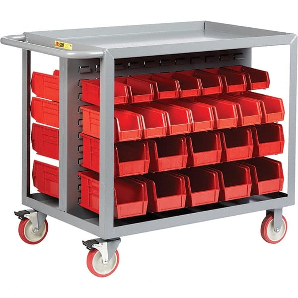 Bin Shelving, Bin Shelving Type: Bin Storage Cabinet , Bin Color: Gray , Number Of Sides: 2 , Bin Material: Steel , Finish: Powder Coated  MPN:BC2436TL