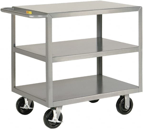 Shelf Utility Cart: Steel, Gray MPN:3G-2436-6PHBK