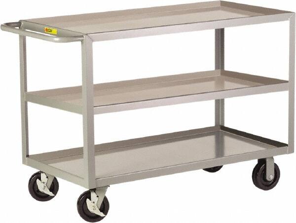 Shelf Utility Cart: Steel, Gray MPN:3GL-2436-6PHBK