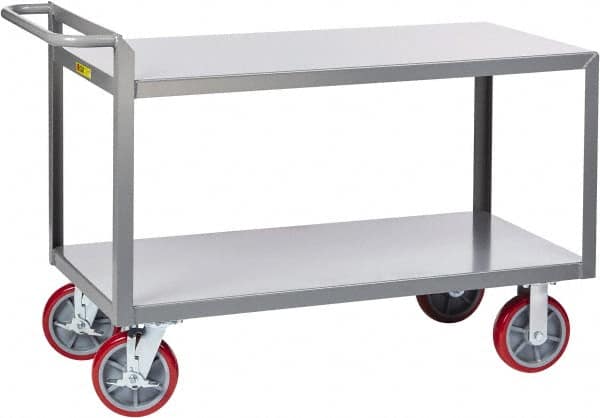 Shelf Utility Cart: Steel, Gray MPN:G-2436-8PYBK