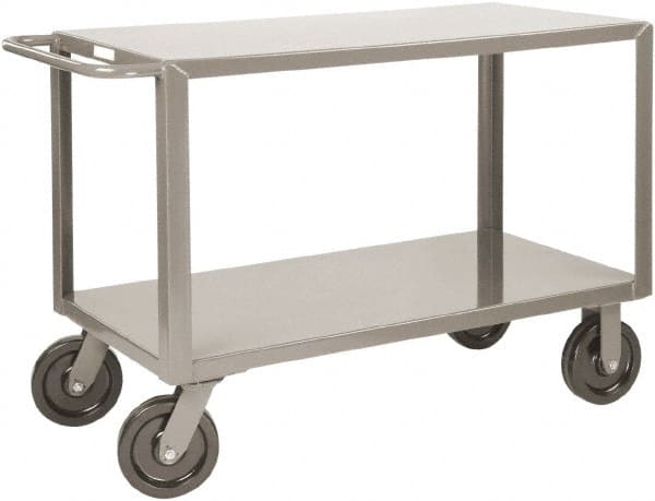 Heavy-Duty Service Utility Cart: Steel, Gray MPN:GH-2436-8PHK