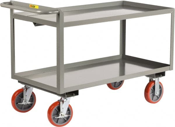 Shelf Utility Cart: Steel, Gray MPN:GL-2436-8PYBK