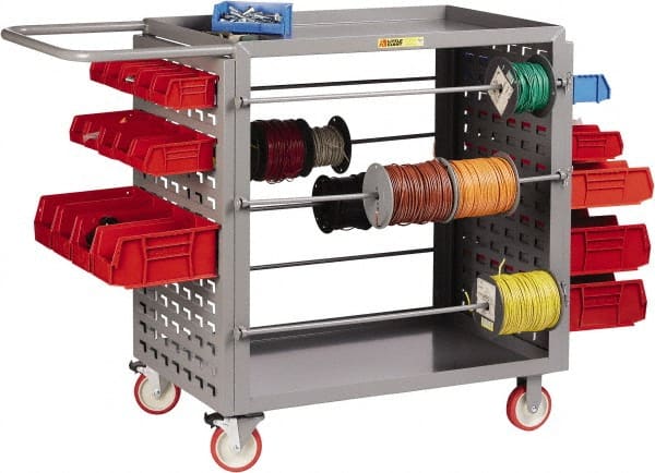 Wire Spool Utility Cart: Steel, Gray MPN:RL-LP-2436-TL