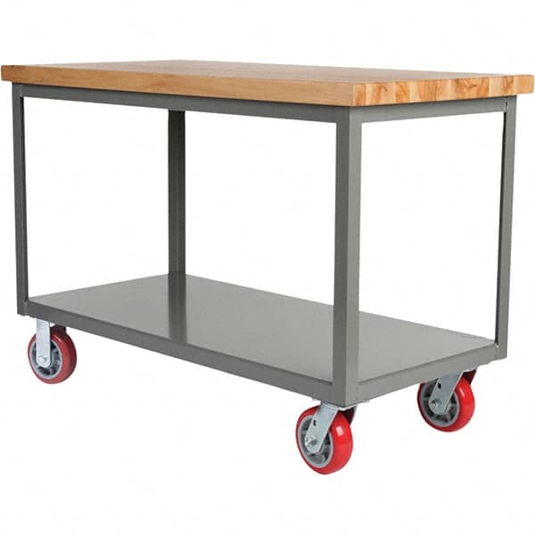 Mobile Work Benches, Bench Type: Butcher Block Top , Leg Style: Fixed , Height (Inch): 34 , Top Material: Steel  MPN:IPJ24482R6PYFL