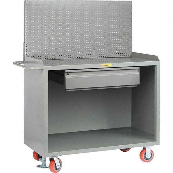 Mobile Bench Cabinet with Pegboard Panel Mobile Work Center: 24