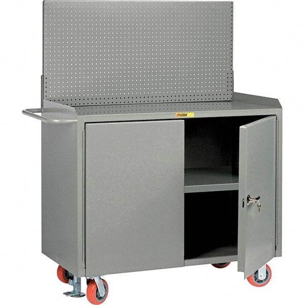 Mobile Bench Cabinet with Pegboard Panel Mobile Work Center: 24