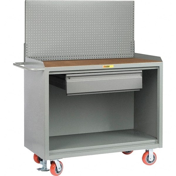 Mobile Bench Cabinet with Pegboard Panel Mobile Work Center: 24