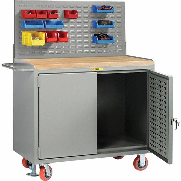 Mobile Workbench with Pegboard Panel Mobile Work Center: MPN:MJLPDFLLP