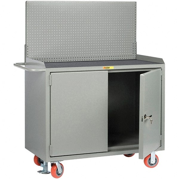 Mobile Bench Cabinet with Pegboard Panel Mobile Work Center: 24