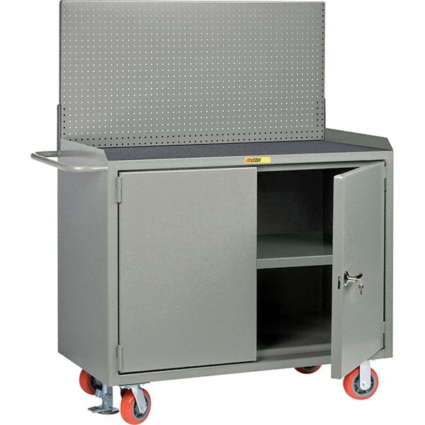 Mobile Bench Cabinet with Pegboard Panel Mobile Work Center: 24