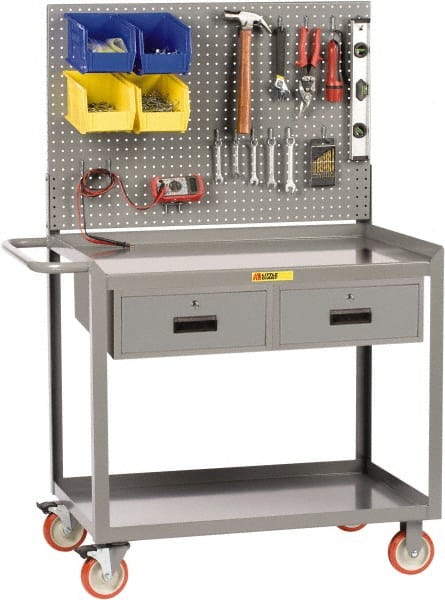 Mobile Workbench with Pegboard Panel Mobile Work Center: 24