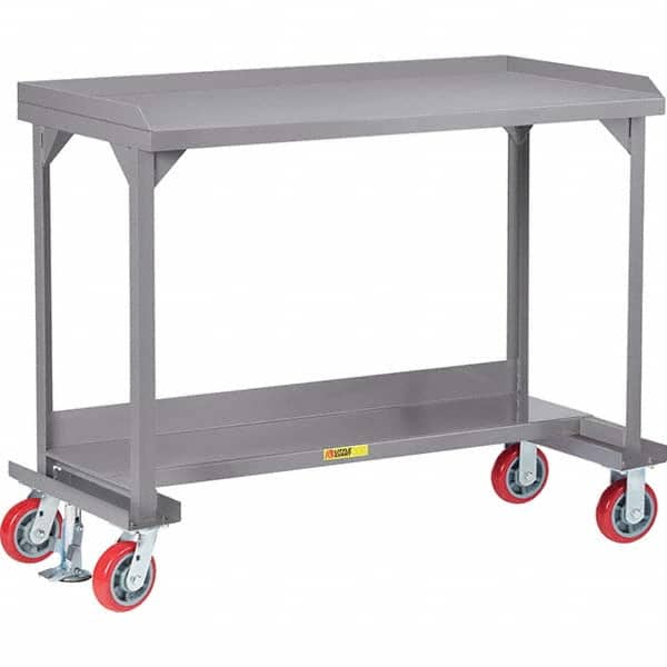 Mobile Work Benches, Bench Type: Mobile Workbench , Leg Style: Fixed , Load Capacity (Lb. - 3 Decimals): 3600 , Height (Inch): 36 , Color: Gray  MPN:WSL2-2460-6PYFL